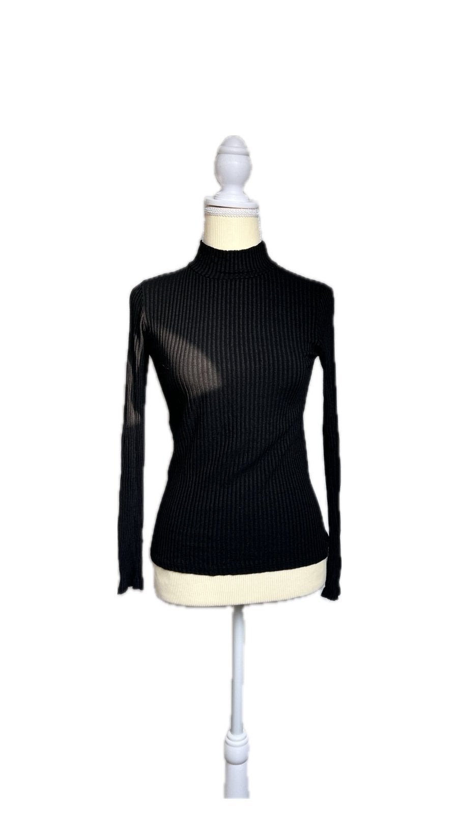 Adilynn rib top shirt maat XS/S. Zwart., Verzenden, Zwart, Zo goed als nieuw, Korte mouw