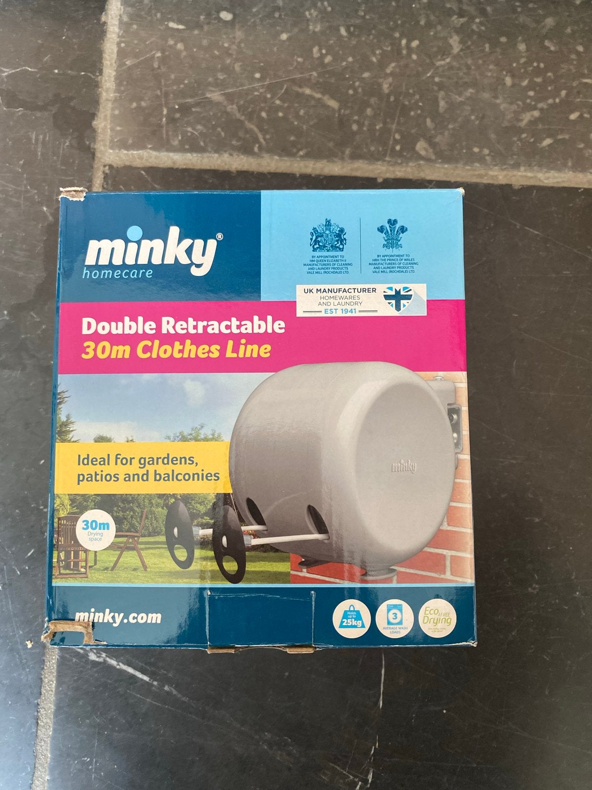 Minky Dubbele Uitschuifbare Waslijn 30m - Nieuw in doos, Ophalen, Nieuw