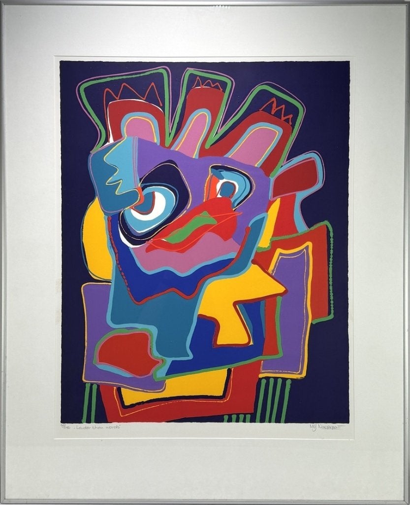 681. Zeefdruk, Naerebout – Louder than words, 20e eeuw, Antiek en Kunst, Kunst | Litho's en Zeefdrukken, Gelimiteerde oplage, Ophalen