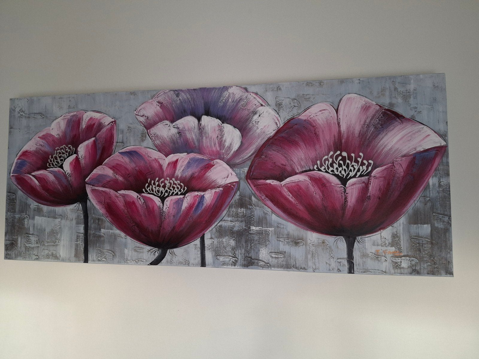 canvas schilderij bloemen, Ophalen, 50 – 75, 125 cm of meer, Zo goed als nieuw