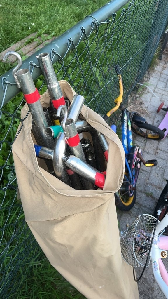 Tentstokken van voor tent en luifel, Ophalen, Gebruikt