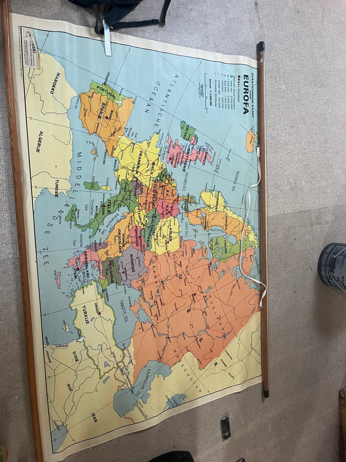 Vintage landkaart europa, Ophalen of Verzenden, Aardrijkskunde