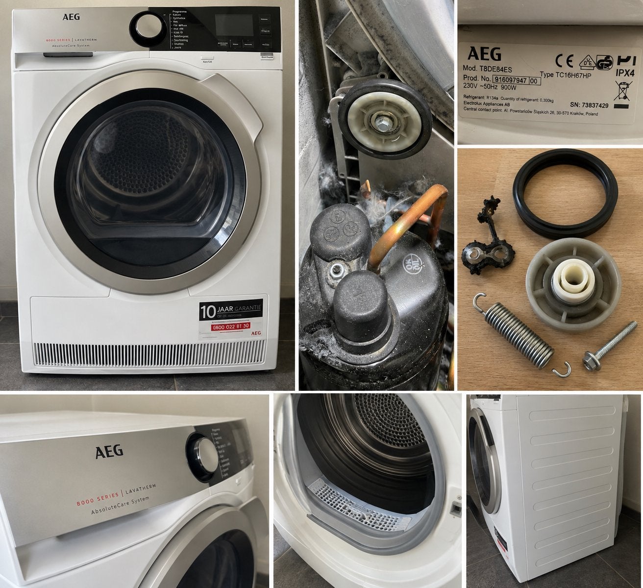 AEG T8DE84ES Lavatherm Warmtepompdroger - Defect