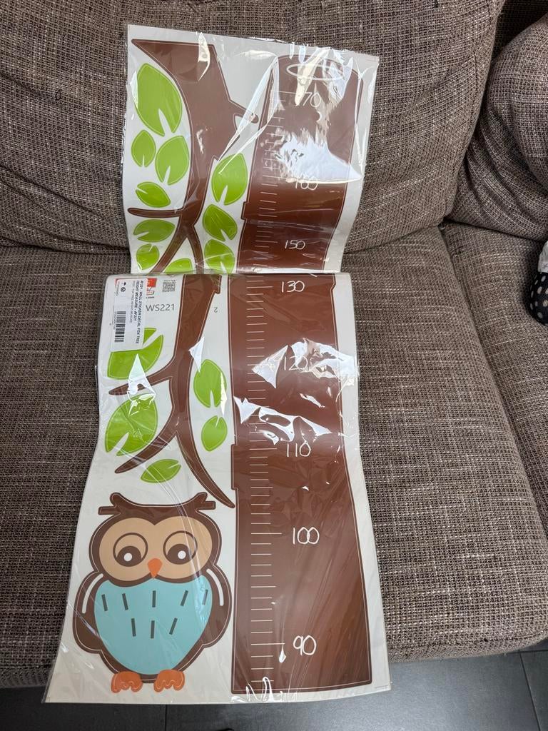 Muursticker Uil en Vos Boom Groeimeter Kinderkamer, Ophalen of Verzenden, Nieuw, Wanddecoratie