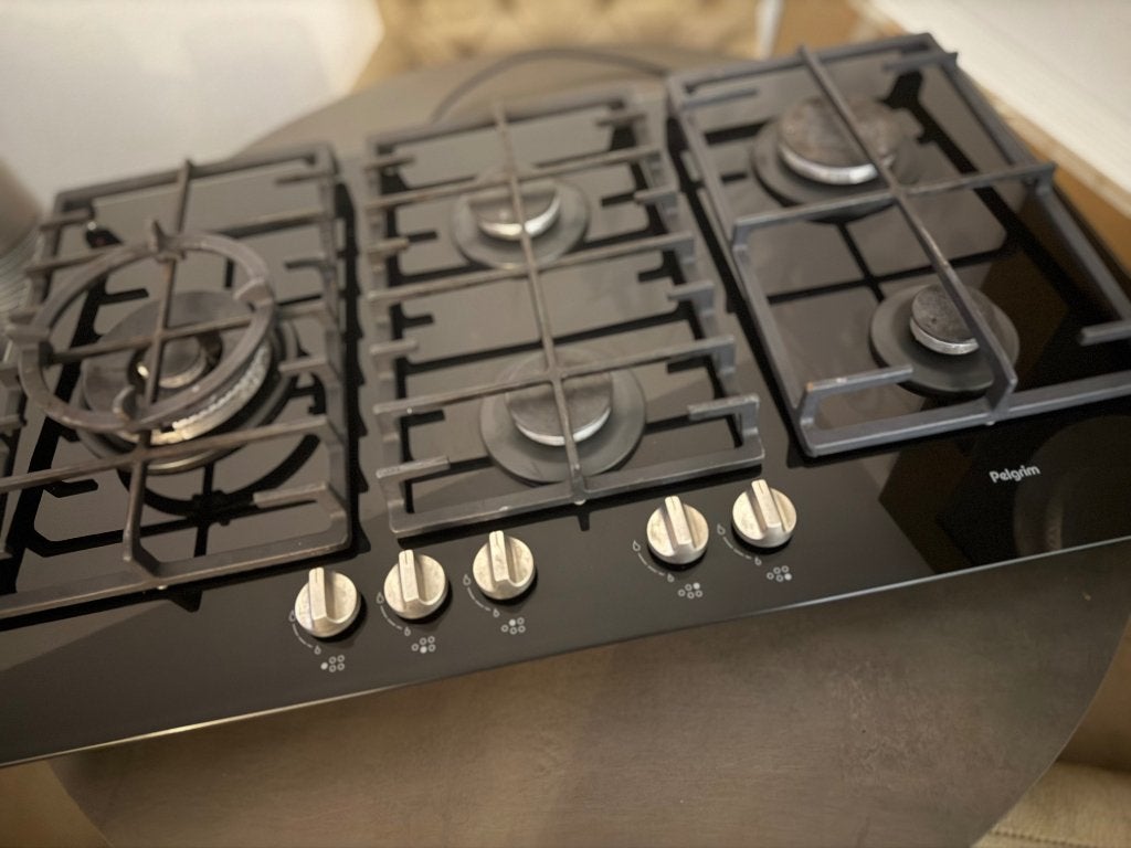 Pelgrim Gas kookplaat + Wokbrander (Onyx-serie), Witgoed en Apparatuur, Kookplaten, Ophalen, Zo goed als nieuw, Energieklasse A of zuiniger