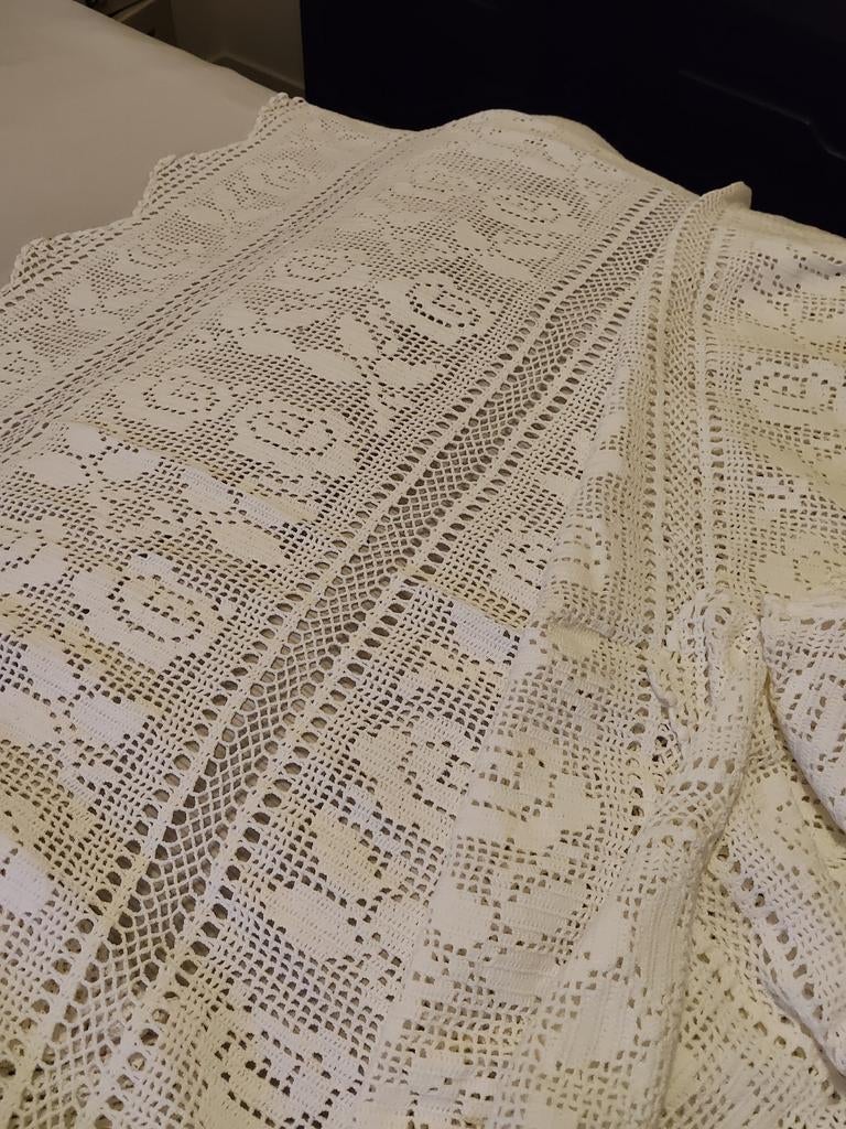 Super nette  vintage bedsprei,, Huis en Inrichting, Ophalen, Gebruikt, Wit, Overige typen