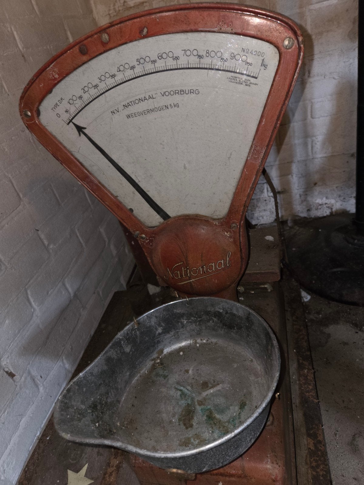 Vintage Nationale Weegschaal - Voorburg 5kg, Antiek en Kunst, Ophalen of Verzenden