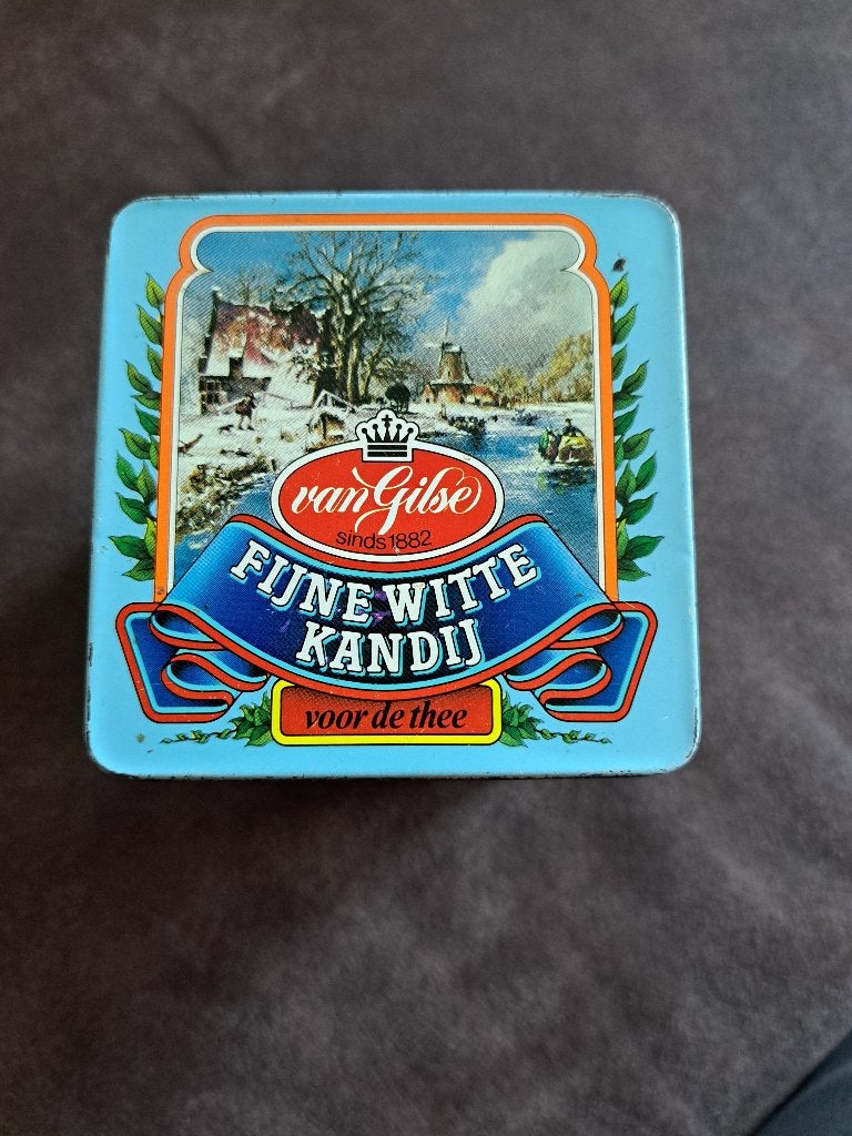 Te koop: verpakkingsblik kandijsuiker., Ophalen, Gebruikt, Koek(jes), Overige merken
