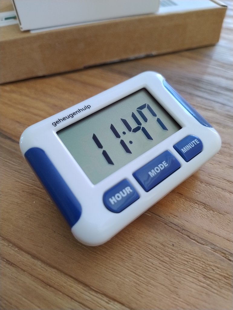 Geheugenhulp medicijn alarm (5 alarmen) nieuw blauw, Ophalen of Verzenden, Nieuw
