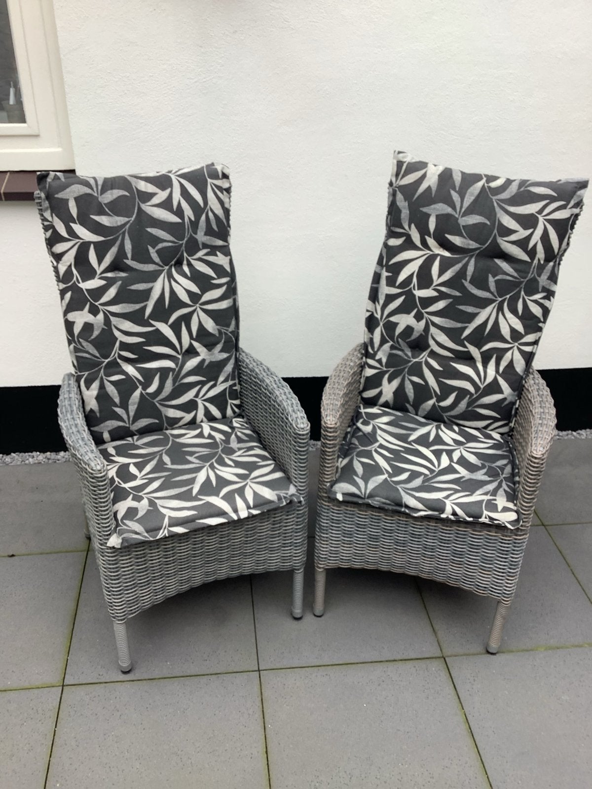 2 verstelbare tuinstoelen met kussens - Le Sud, Ophalen, Gebruikt, Wicker, Verstelbaar