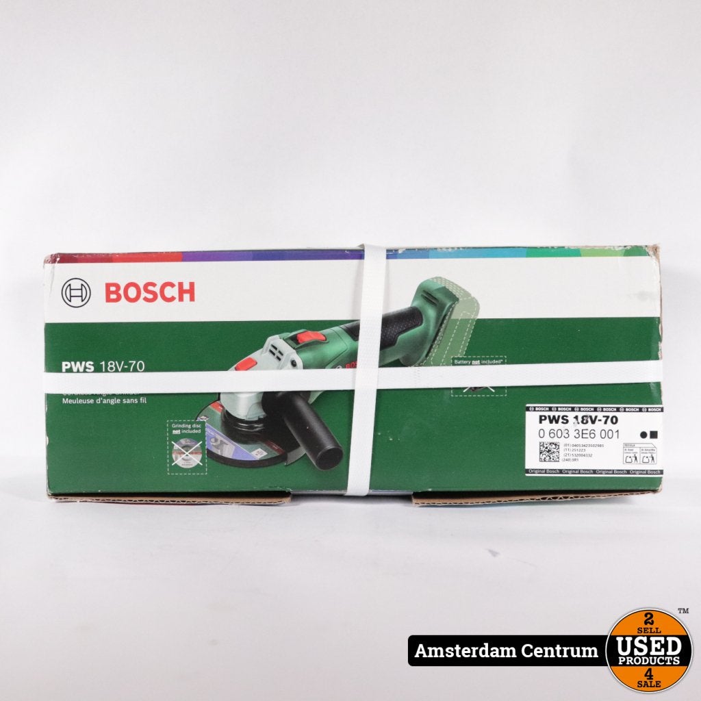 Bosch Haakse Slijper PWS 18v-70 - Nieuw, Bosch, Gebruikt, Support@bosch.com, Robert Bosch GmbH
Robert-Bosch-Platz 1
70839 Gerlingen-SchillerhÃ¶he
Germany
