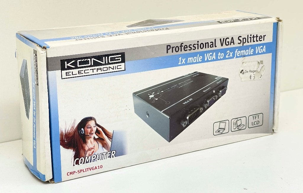 KONIG CMP-SPLITVGA10 actieve 2-poorts VGA-splitter, N, N, Konig, Ophalen of Verzenden