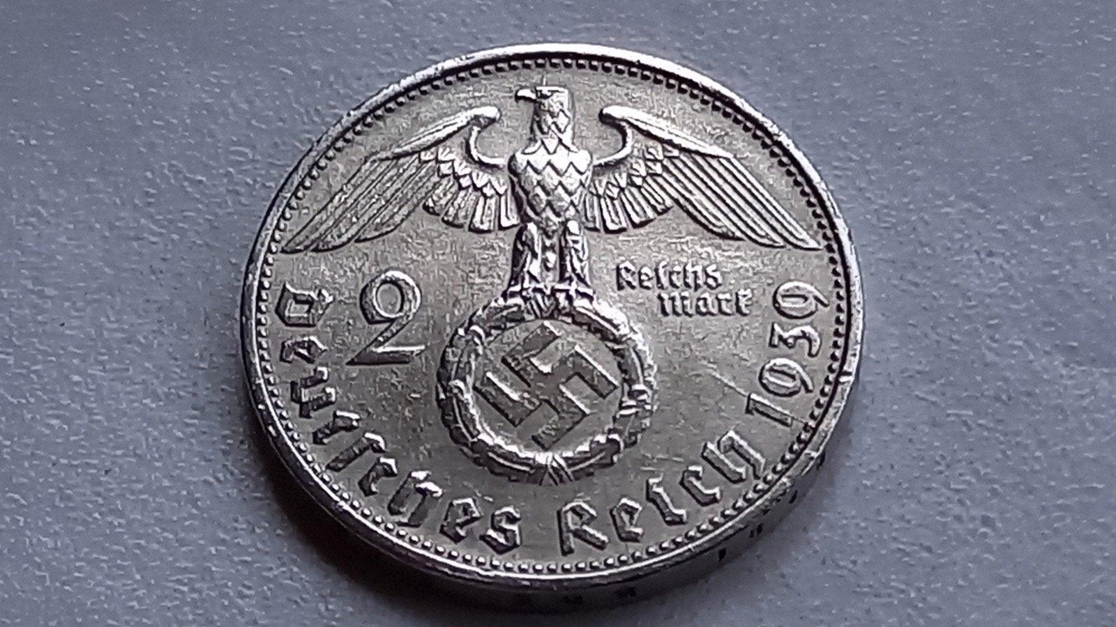 WO2 2 Reichsmark 1939D zilver nazi duitsland., Ophalen of Verzenden, Duitsland, Losse munt, Zilver