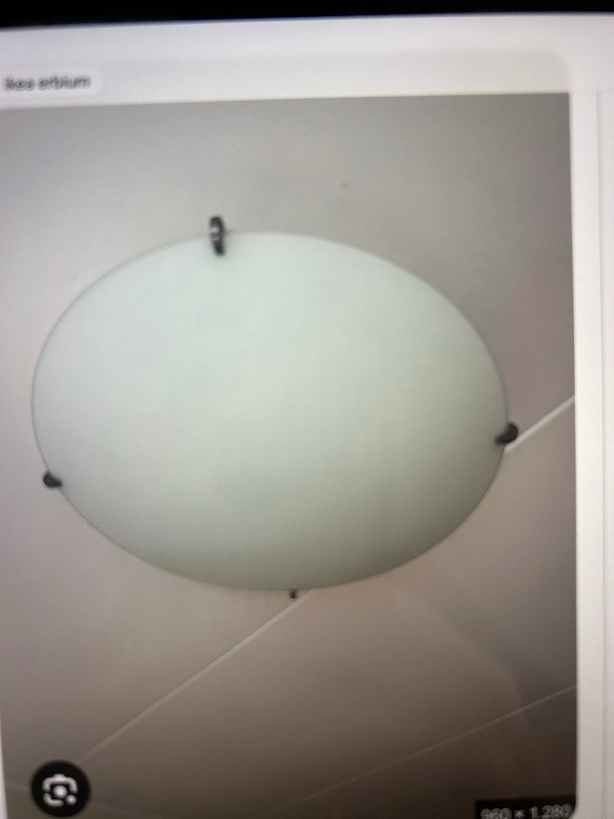 IKEA Erbium plafondlamp met 3 lichtpunten, Ophalen, Gebruikt, Wit, Plafondlamp