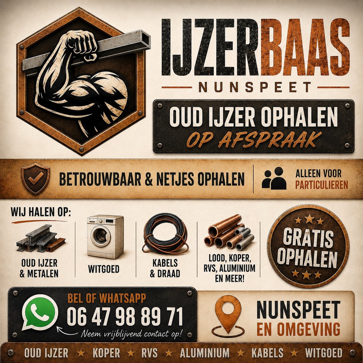 Oud ijzer ophaalservice, Doe-het-zelf en Verbouw, Metalen, Ophalen, Gebruikt, Overige metalen
