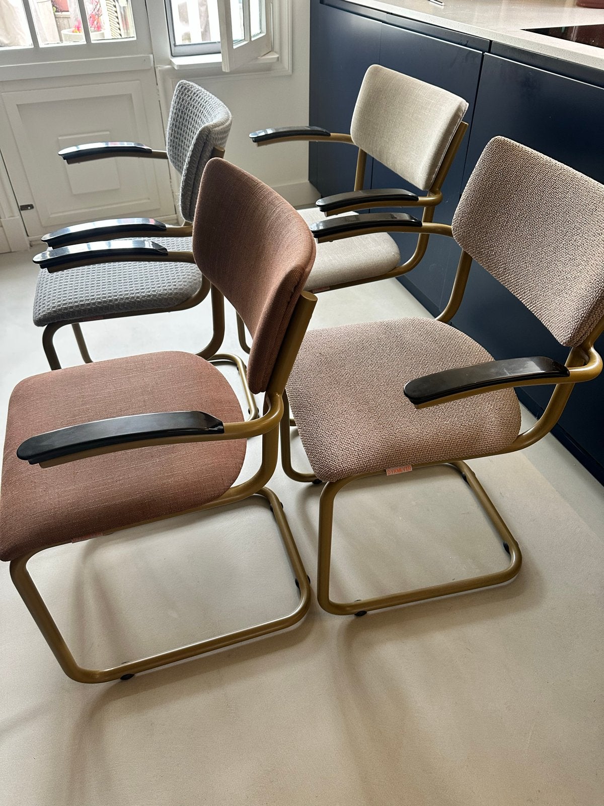 Dykmeyer "De Purmer" buisframe eetkamerstoelen, Ophalen, Gebruikt, Overige kleuren, Gispen/Bauhaus