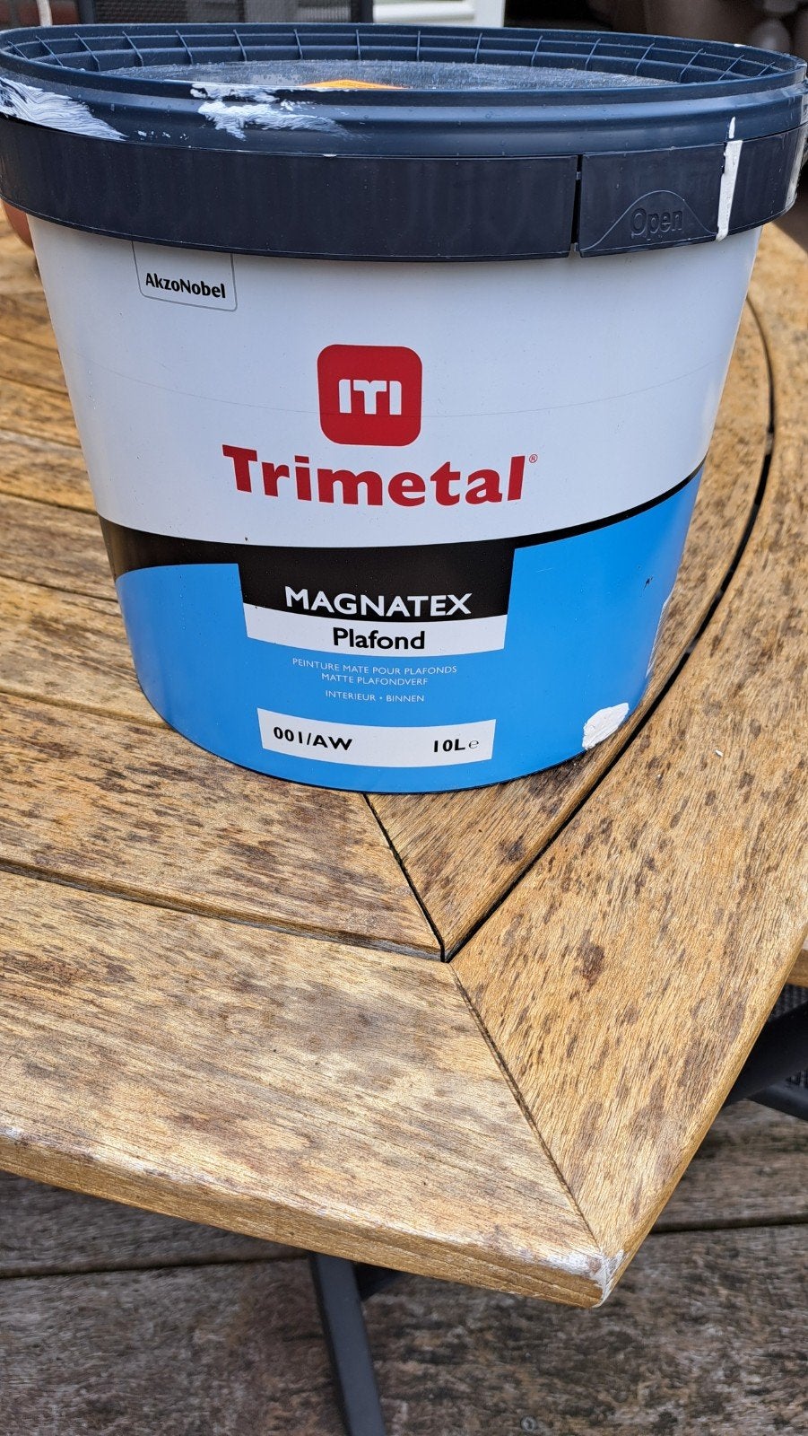 Trimetal Magnatex Plafondverf - ca. 5 liter, Gebruikt, Wit, Ophalen of Verzenden, Verf