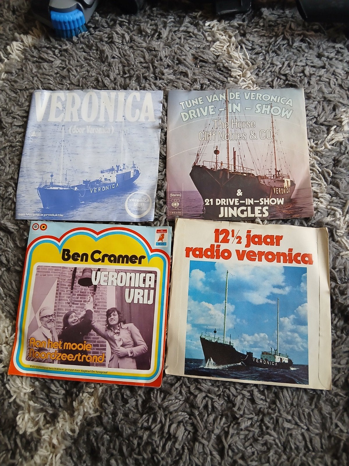 4x Radio Veronica vinyl singles - Ben Cramer, Cliff Nobles, Gebruikt, Originele persing, 7 inch, Ophalen of Verzenden
