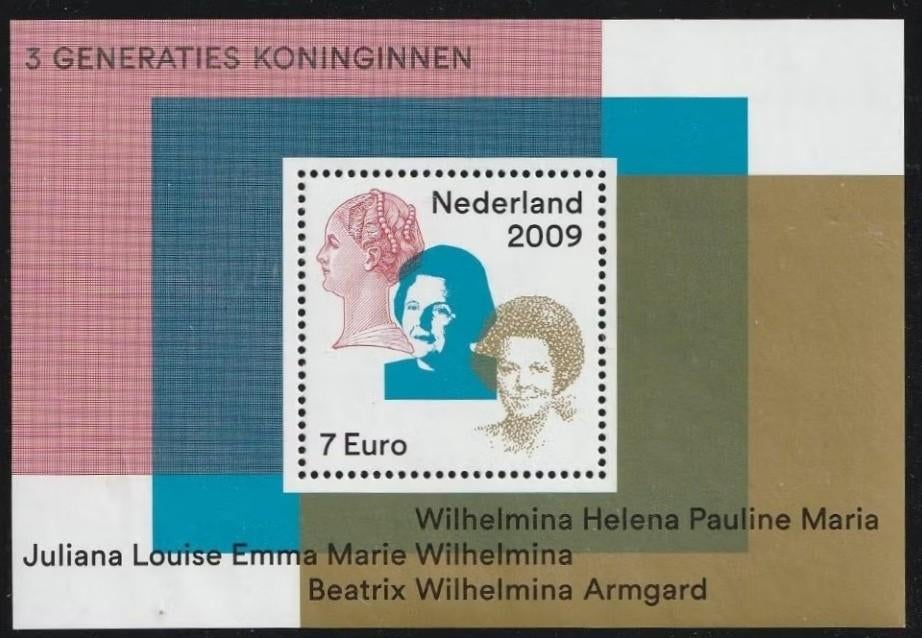 2009 Blok 3 Generaties Koninginnen Postfris., Postzegels en Munten, Postzegels | Nederland, Verzenden, Postfris