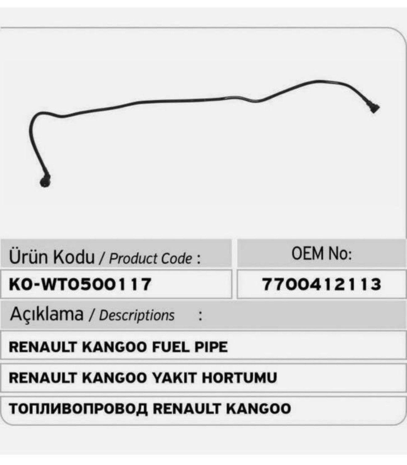 OEM Renault Kangoo Clio Twingo 1.4 Benzineleiding 7700412113, Auto diversen, Auto-accessoires, Nieuw, Ophalen of Verzenden, H