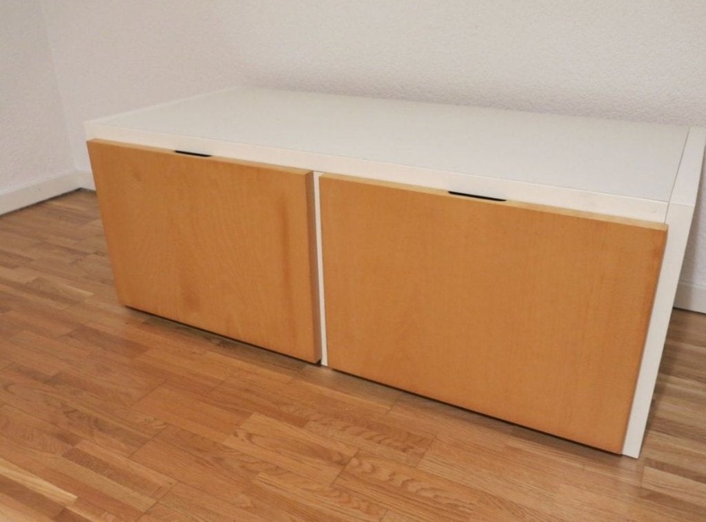 Ikea Rakke ladekast/halbankje/speelgoed kast hout/wit, Ophalen, Gebruikt, 50 tot 70 cm, 105 cm of meer