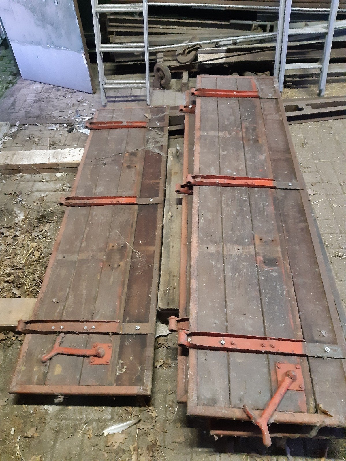 hardhouten Schotten platte wagen, 100 liter of meer, Ophalen, Gebruikt, Transportkar