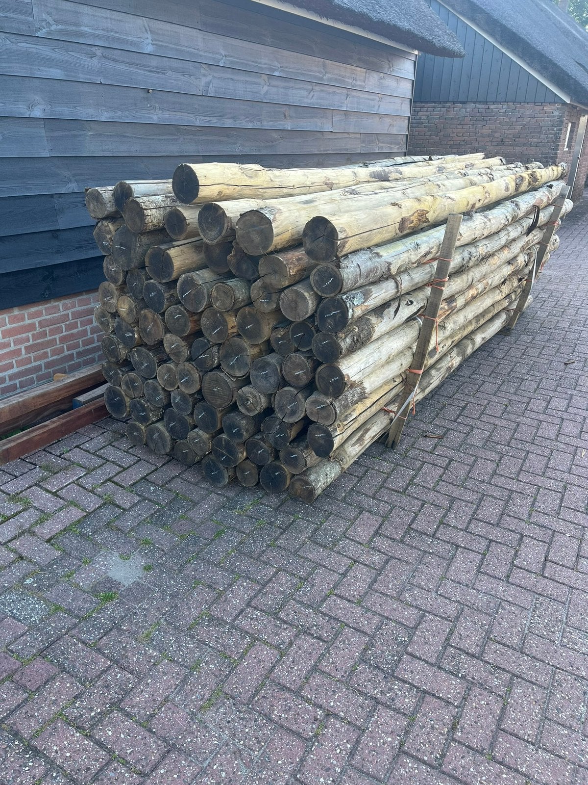 Kastanje palen lang zonnedoek/ schaduwdoekpaal schutting, Ophalen of Verzenden, Nieuw, Palen