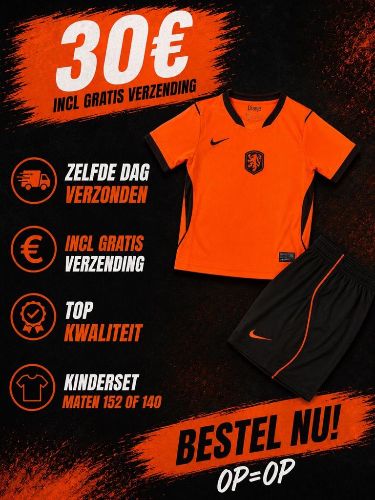 Kinderset Voetbal Nederlands Elftal KNVB Nike - Maat 140/152, Verzenden, Nieuw, Jongen of Meisje