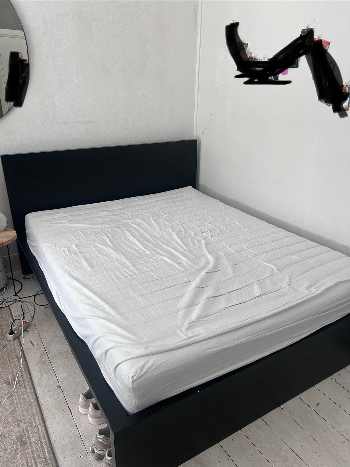 Malm bed Ikea 160x200 zwartbruin, Ophalen, Zwart, Tweepersoons, Zo goed als nieuw
