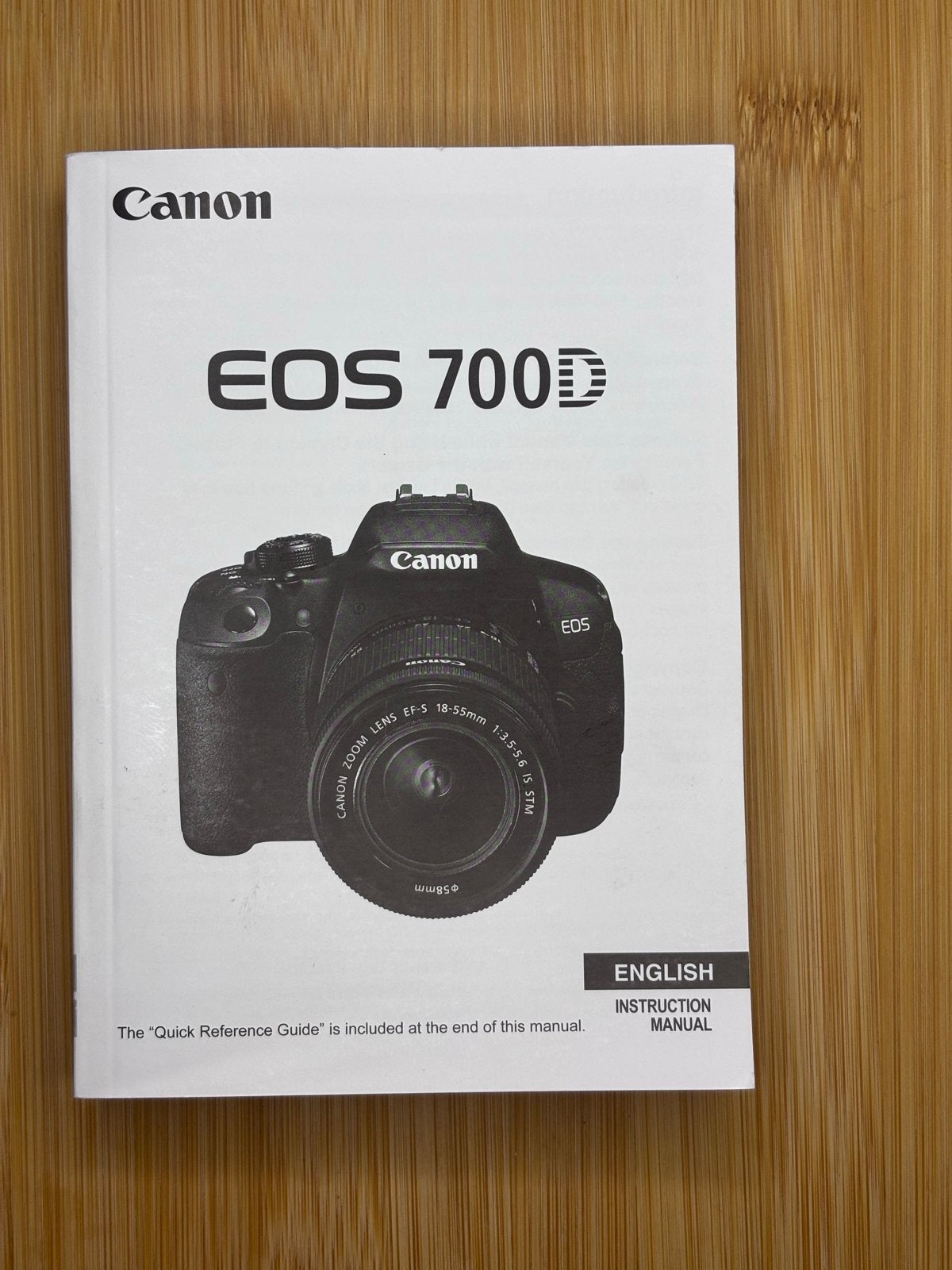 Canon EOS 700D Handleiding - Engels, Ophalen of Verzenden, Canon, Geen optische zoom