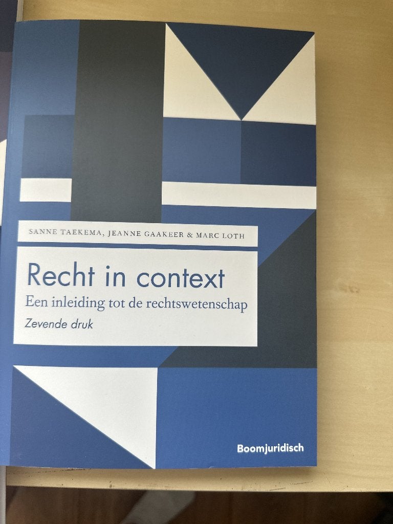 Recht in context - Sanna Taekema, jeane gaakeer & Marc Loth, Ophalen of Verzenden, Alpha, Zo goed als nieuw, WO