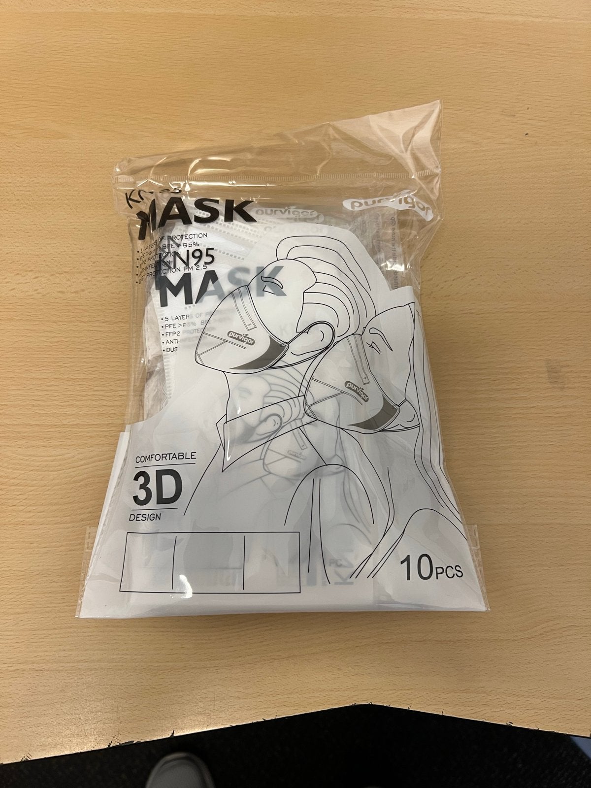 KN95 Mondkapjes - 10 stuks - Comfortabel 3D Design, Doe-het-zelf en Verbouw, Adembescherming, Ophalen, Nieuw, Stofmaskers