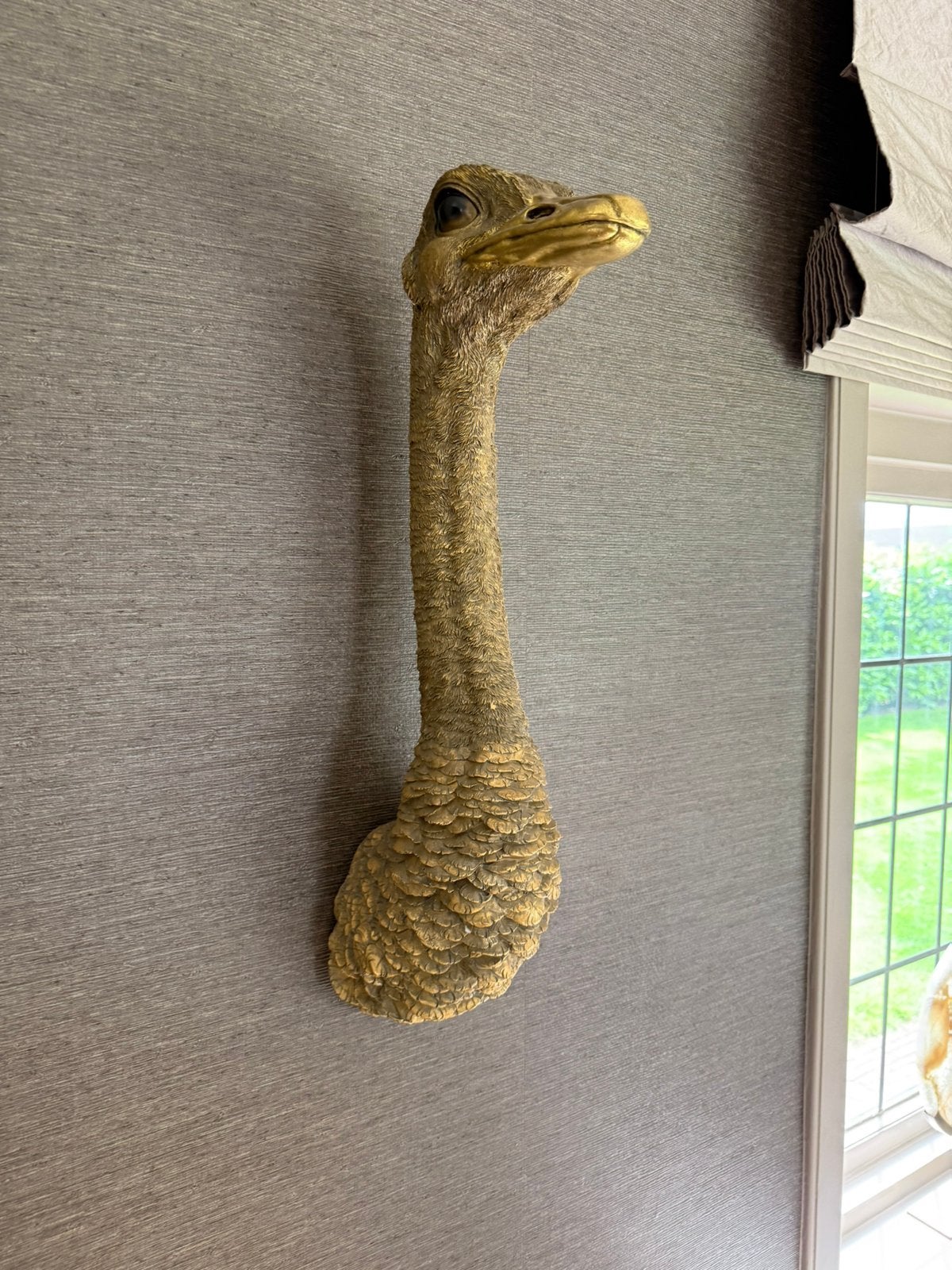 Kare design wand decoratie struisvogel goud, Ophalen of Verzenden, Zo goed als nieuw