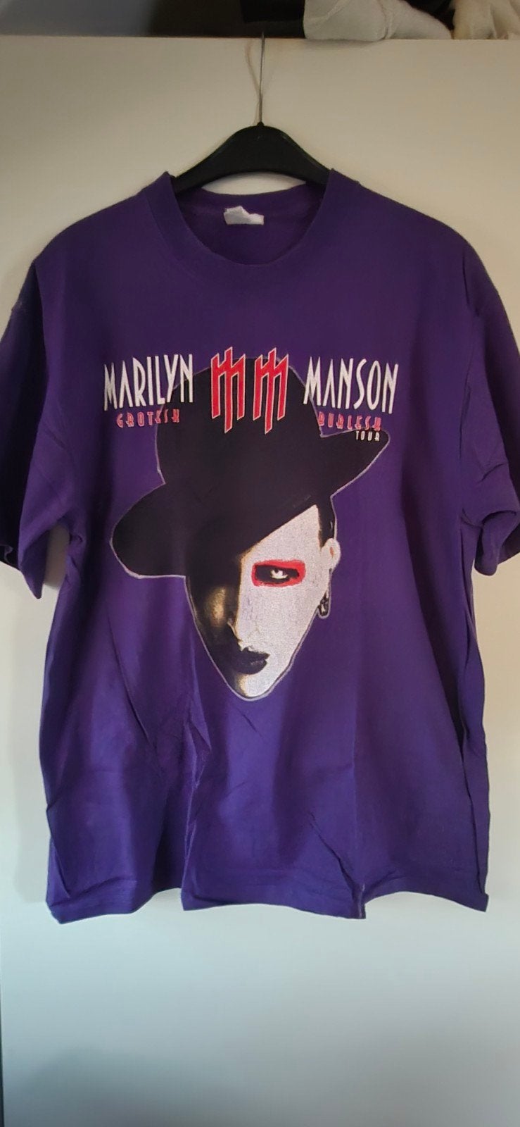 Vintage band shirt marilyn manson 2003, Ophalen of Verzenden, Maat 56/58 (XL), Paars