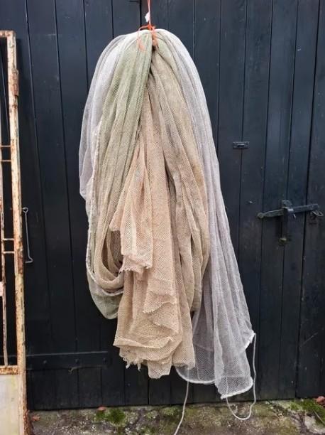 Oud Vintage Visnet Creme Groen M met Lood, T, Nieuw, Ophalen of Verzenden, N