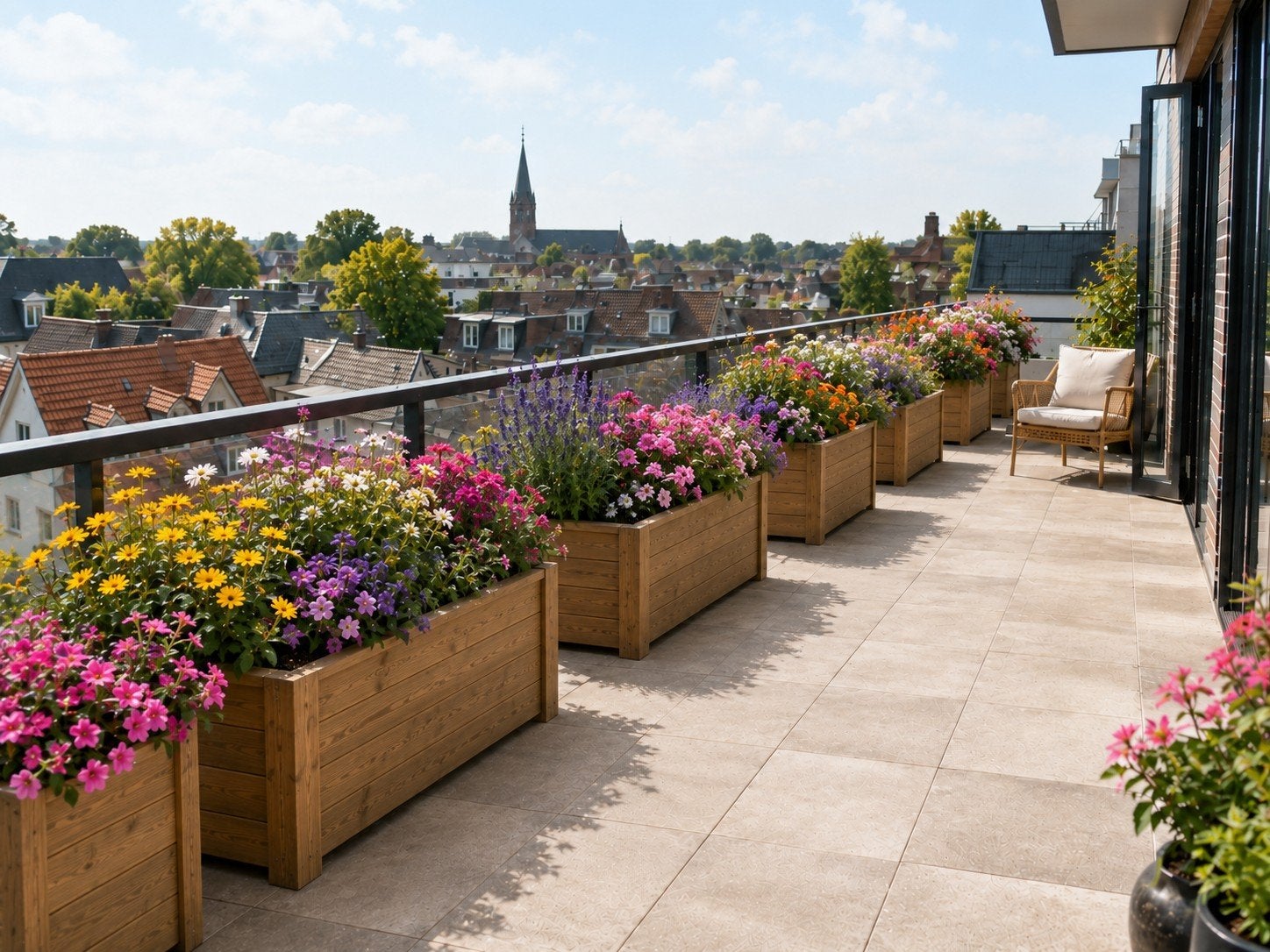 Nieuwe balkon bloembakken, Gebruikt, 100 cm of meer, Ophalen of Verzenden, Balkon
