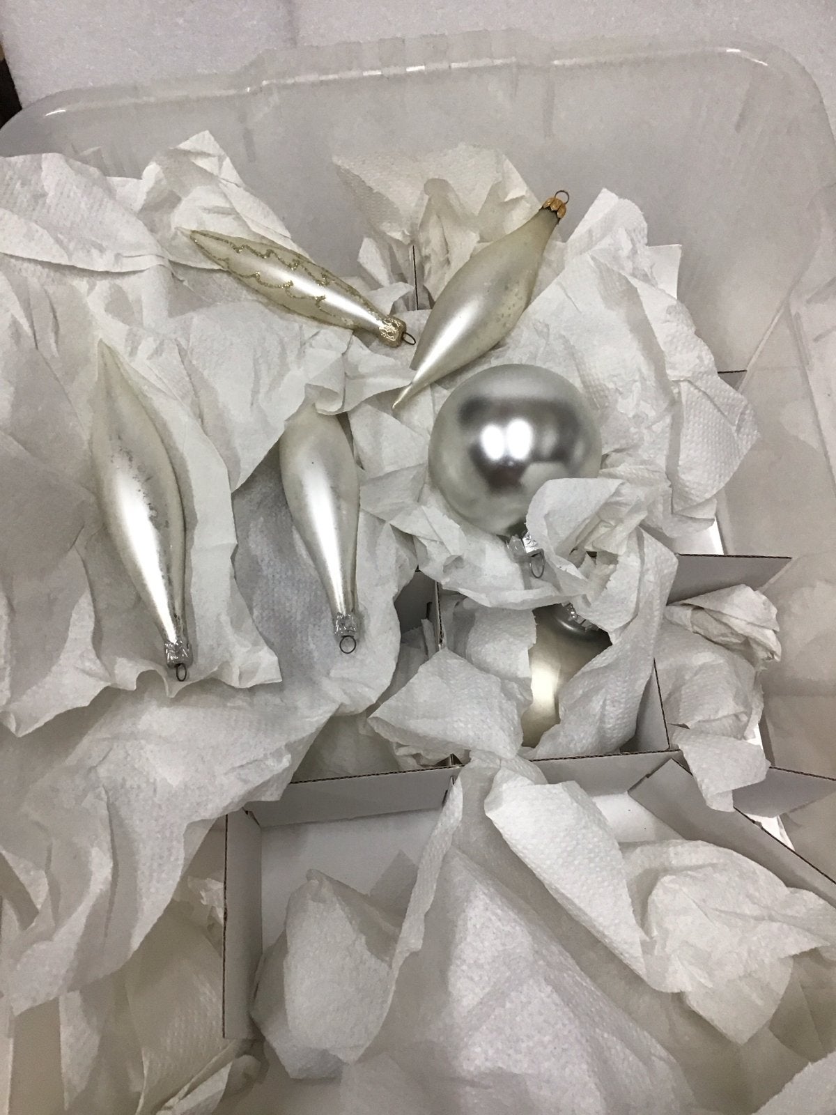 35 matglas kerstballen en pegels, Ophalen of Verzenden, Gebruikt