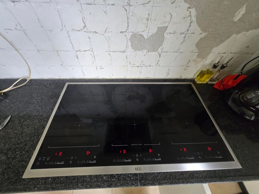 AEG Inductie Kookplaat 90cm - 2x220V of 380V, Gebruikt, Ophalen of Verzenden, Inbouw, Inductie