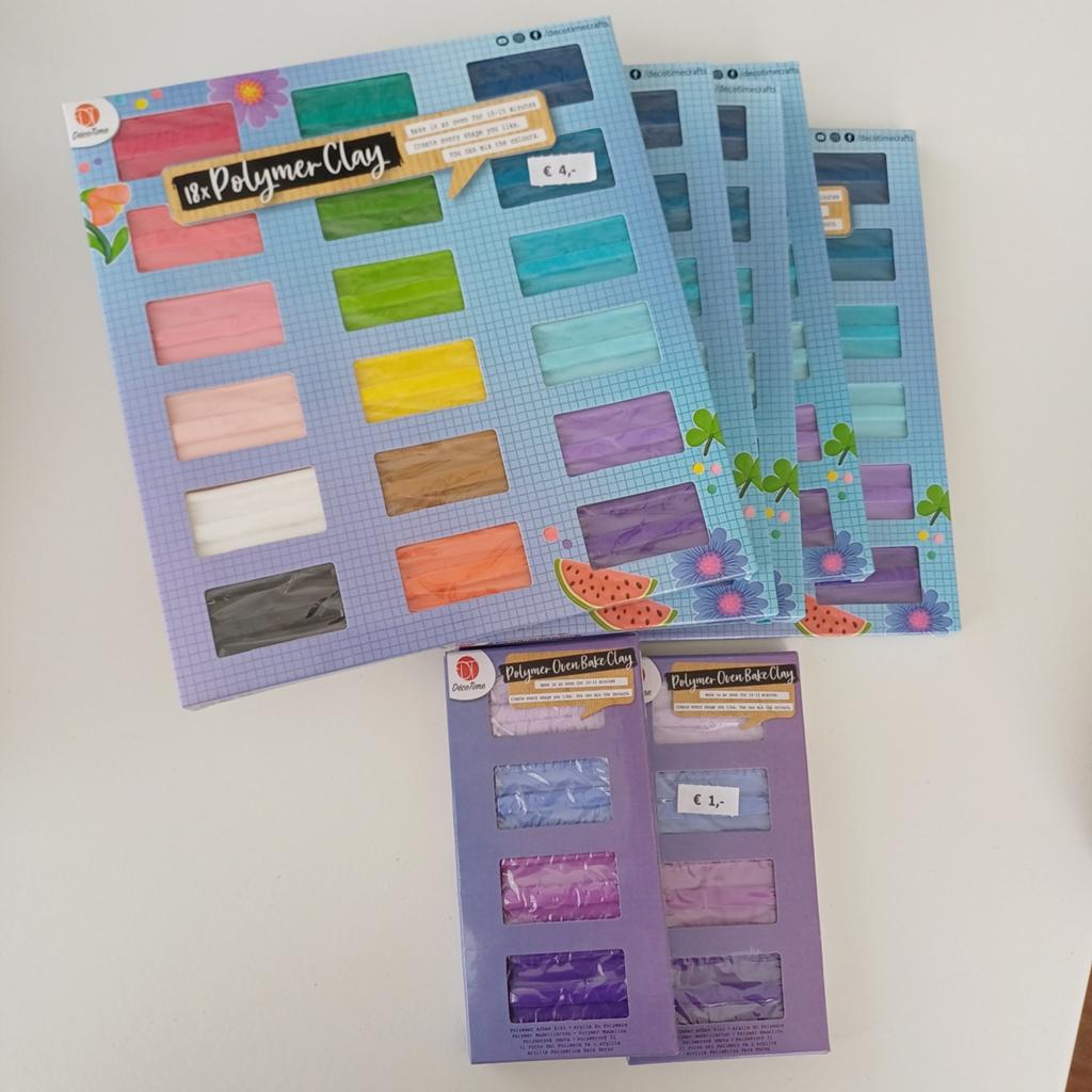NIEUW 7x polymerclay 5x 18 kleuren + 2x 4 paarstint PER STUK, Overige thema's, Nieuw, Meerkleurig, Ophalen of Verzenden