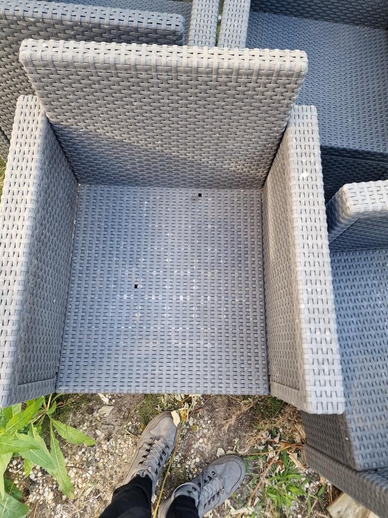 5-delige tuinset met 4 stoelen en tafel, Tuin en Terras, Tuinsets en Loungesets, Ophalen, 4 zitplaatsen, Kunststof, Gebruikt