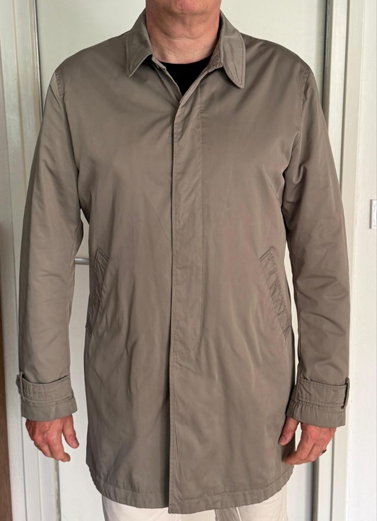 Luigi Fusaro Trenchcoat - Grijs - Maat 2XL, Kleding | Heren, Ophalen of Verzenden, Zo goed als nieuw, Overige maten, Grijs