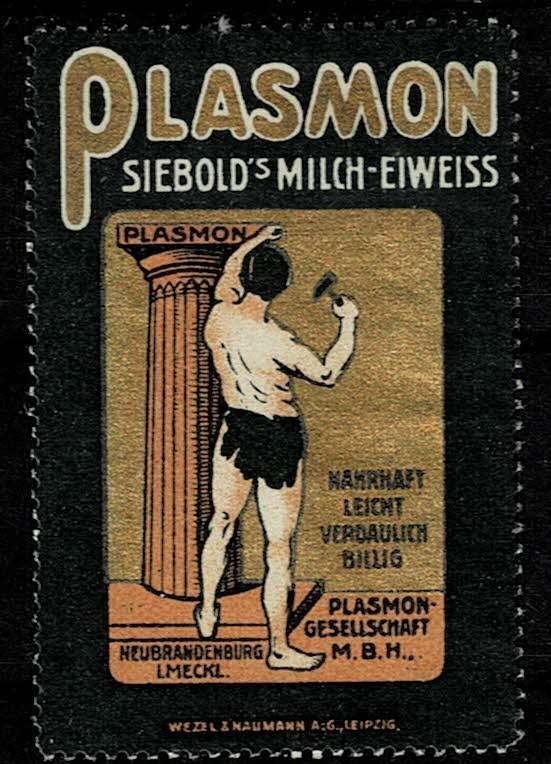 sluitzegel Duitsland PLASMON MILCH-EIWEISS, Ophalen of Verzenden, Overige thema's