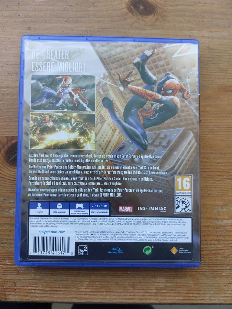 PS4 spel spiderman playstation 4, Ophalen of Verzenden, Avontuur en Actie