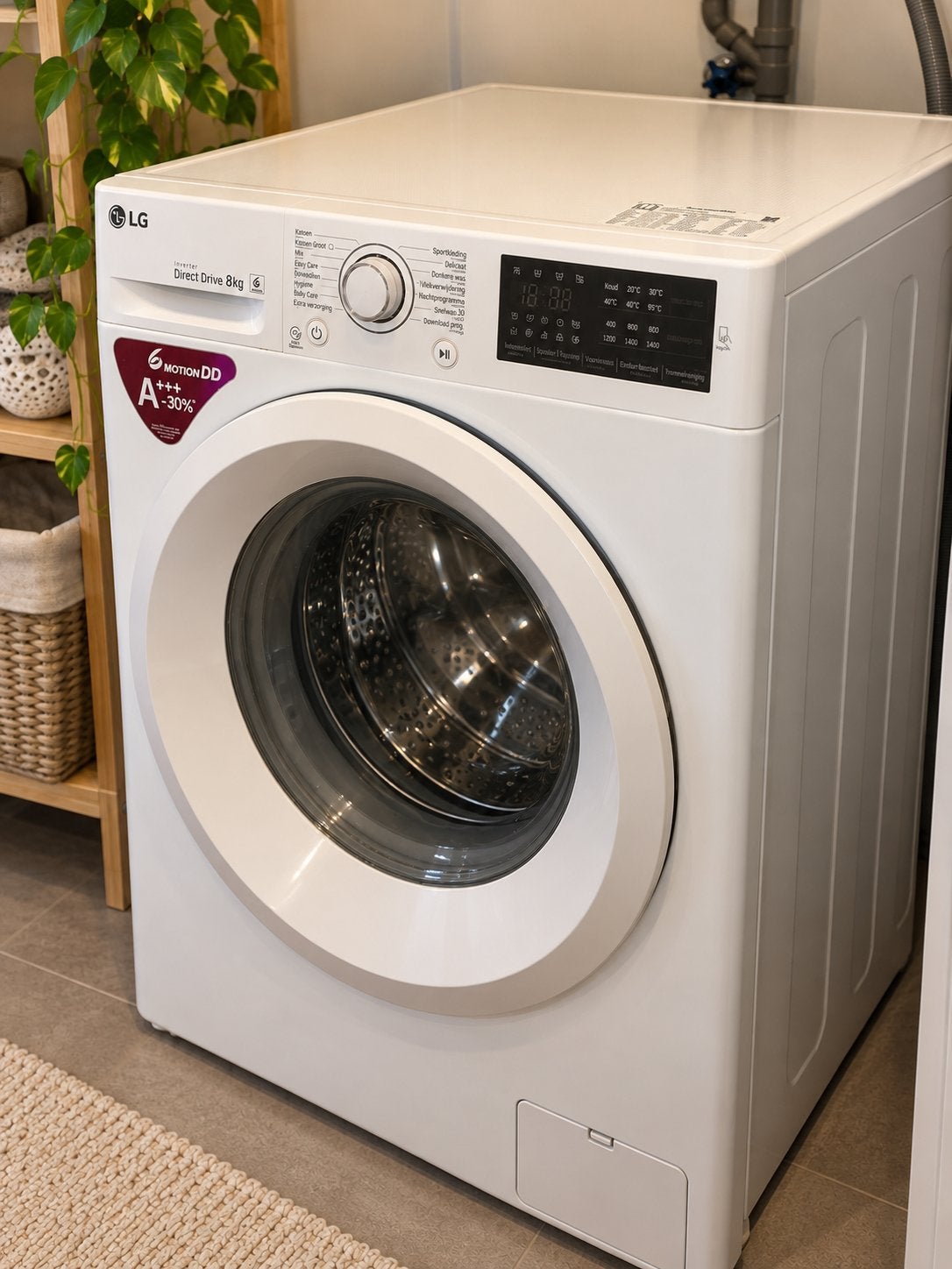 SPOEDVERKOOP! LG Wasmachine 8 kg – Moet snel weg, Ophalen, 1200 tot 1600 toeren, Gebruikt, 8 tot 10 kg