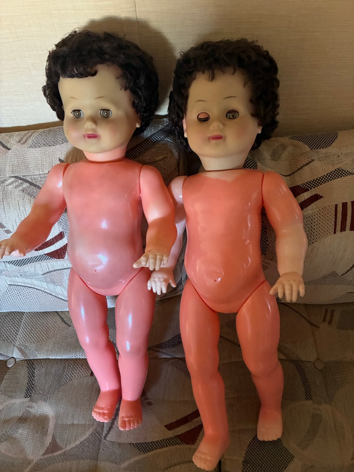 Set van 2 vintage Wildebras poppen - 60 cm, Ophalen of Verzenden, Gebruikt, Pop