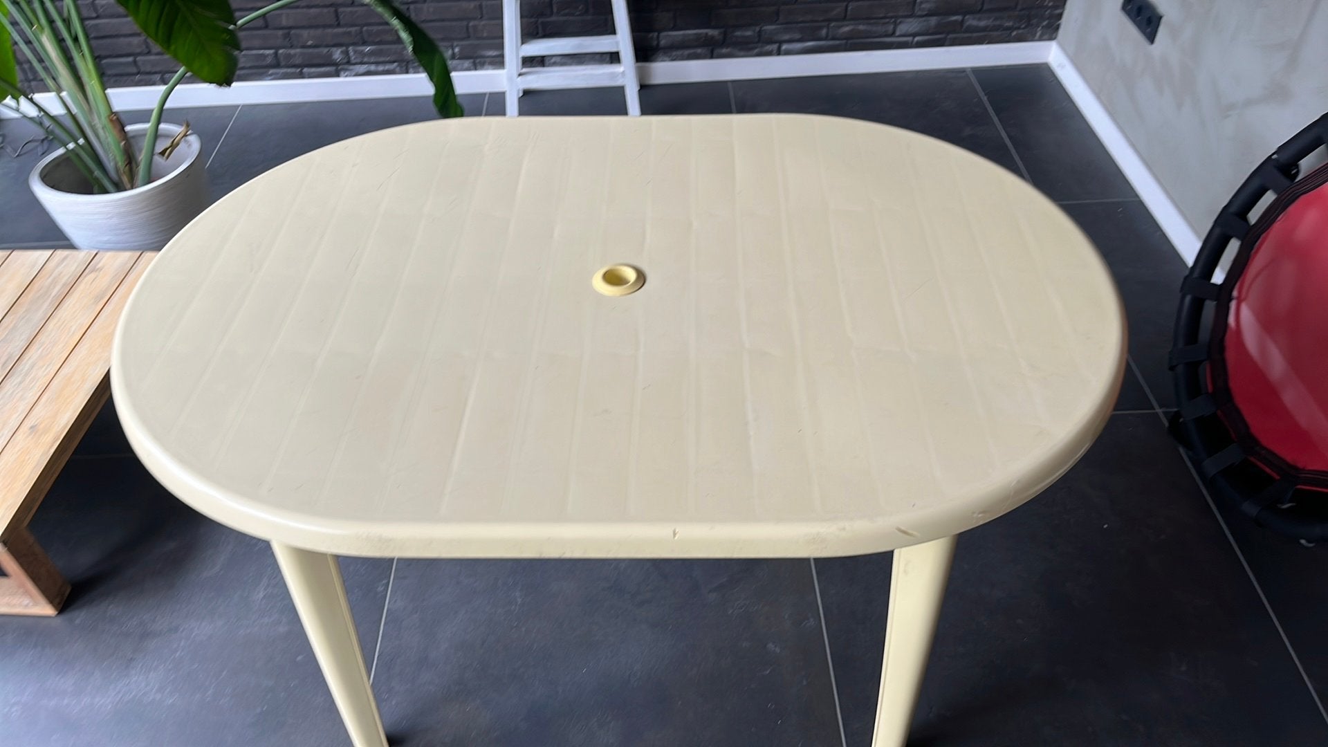 Campingtafel buitentafel, Tuin en Terras, Ophalen, Gebruikt, Ovaal, Kunststof