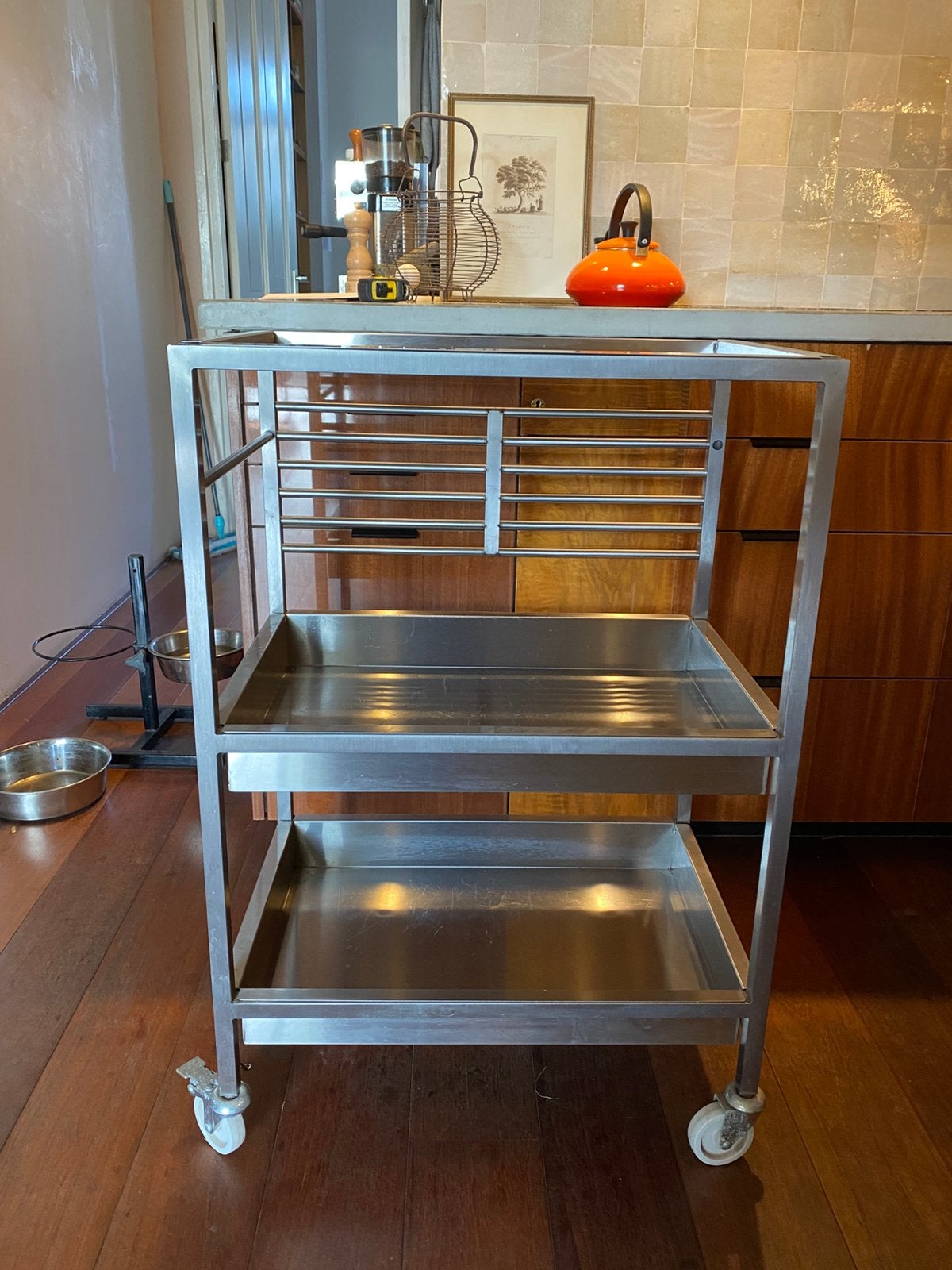 Keukentrolley /roltafel roestvrijstaal Kungsfors ikea, Ophalen, Minder dan 50 cm, Zo goed als nieuw, Minder dan 100 cm