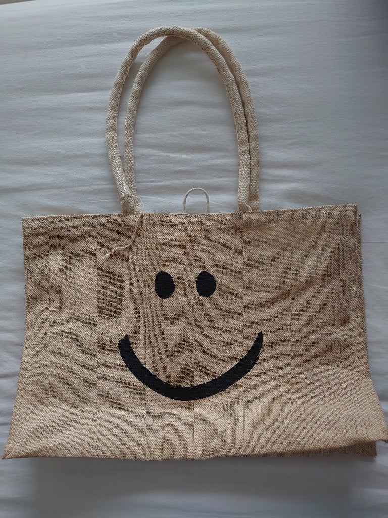 grote jute shopper tas totebag, Verzenden, Zo goed als nieuw, Shopper
