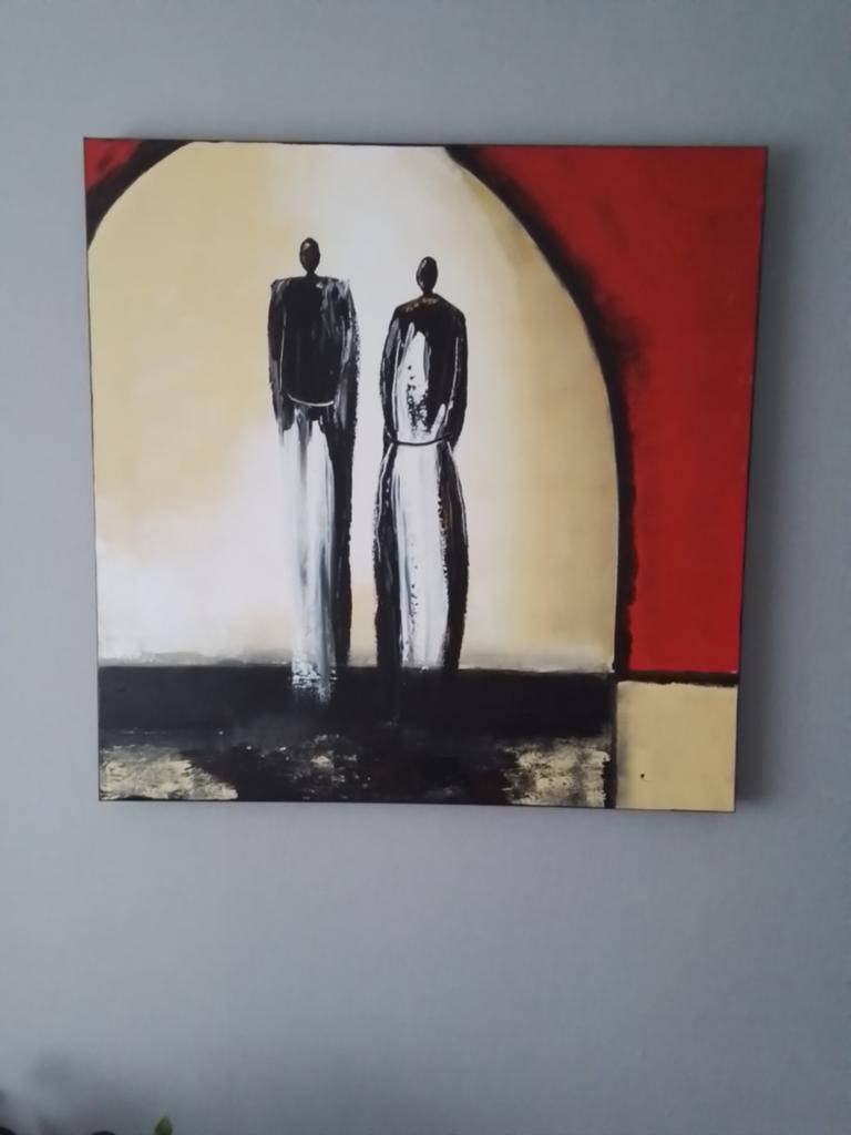 Abstract Schilderij op Canvasdoek - 90x90 cm, Ophalen of Verzenden
