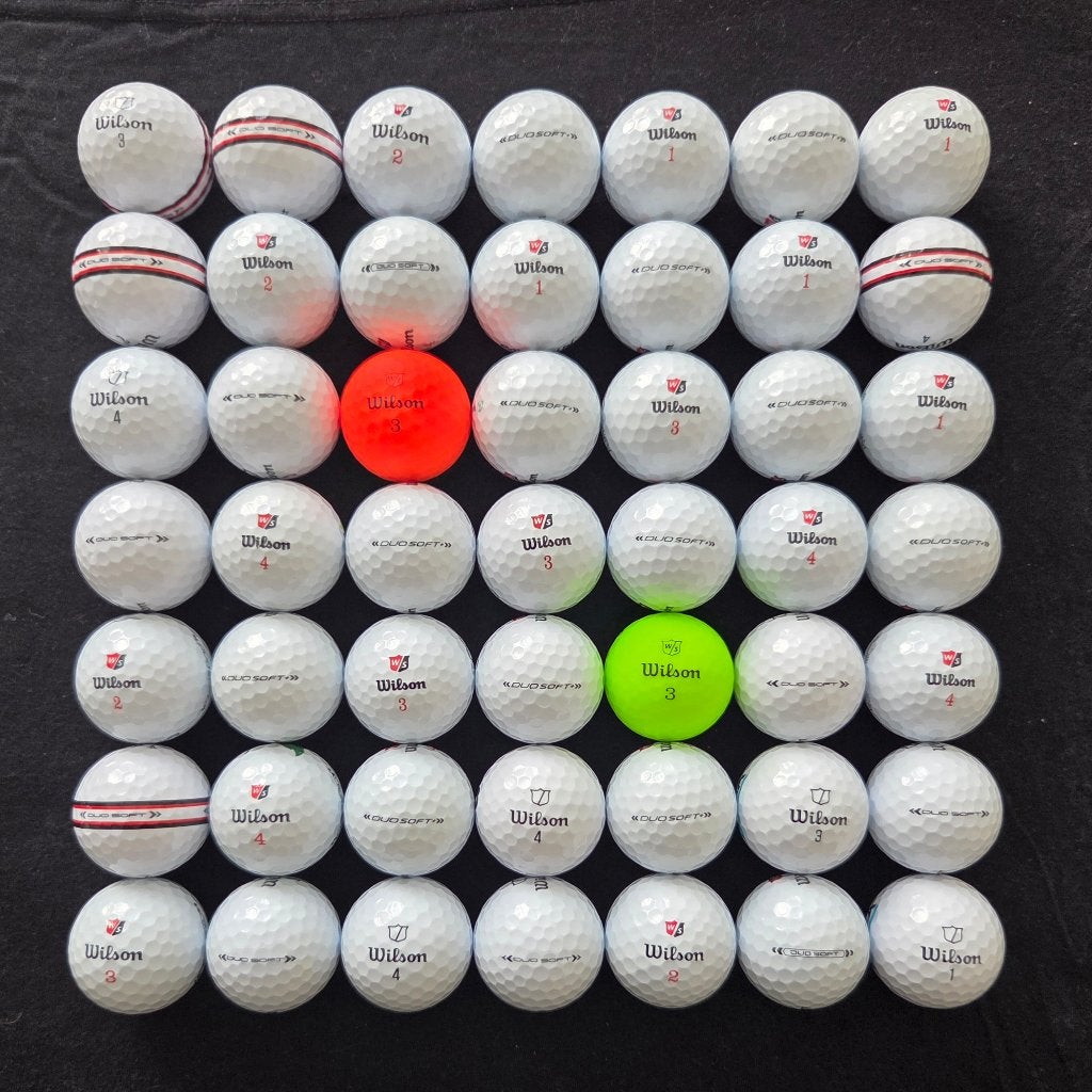 49 stuks PREMIUM Wilson DUO Soft golfballen, Ophalen of Verzenden, Zo goed als nieuw, Bal(len)